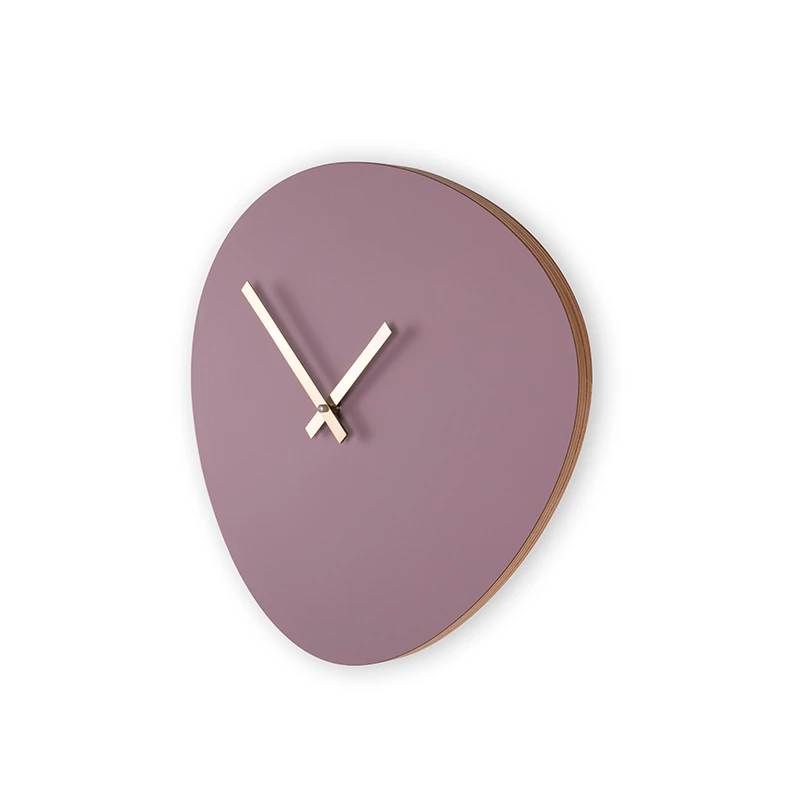 Wall clock pebble - Lavender grey/off white