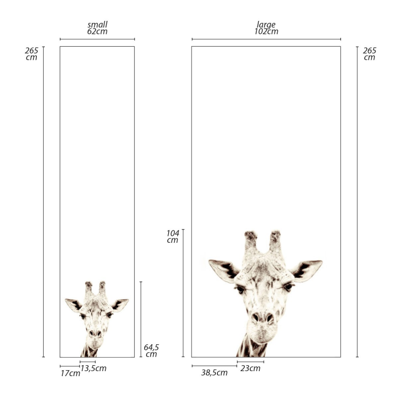 Magneet behang premium - Giraffe