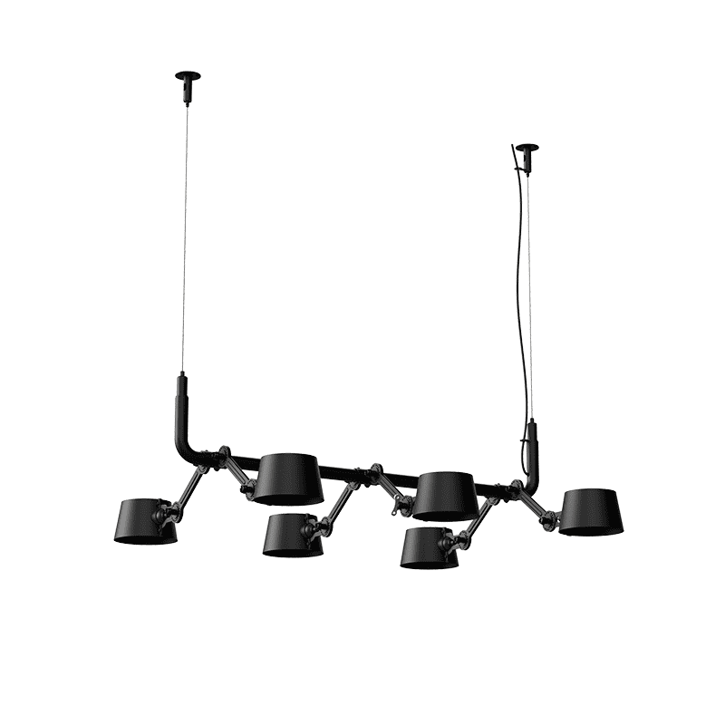 Bolt 6-pack hanglamp - Smokey black