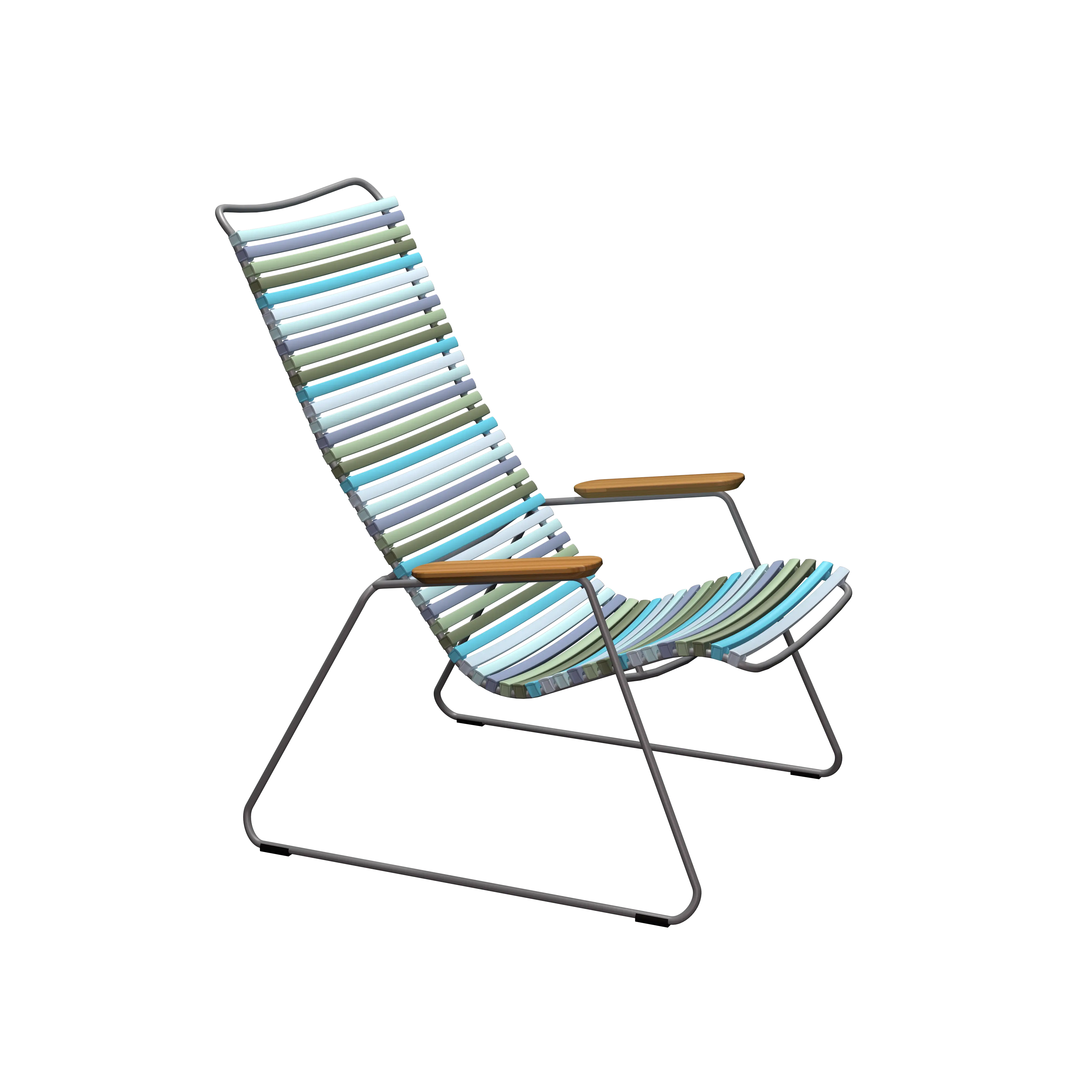 Click lounge chair - Multi color 2, bamboo armrests