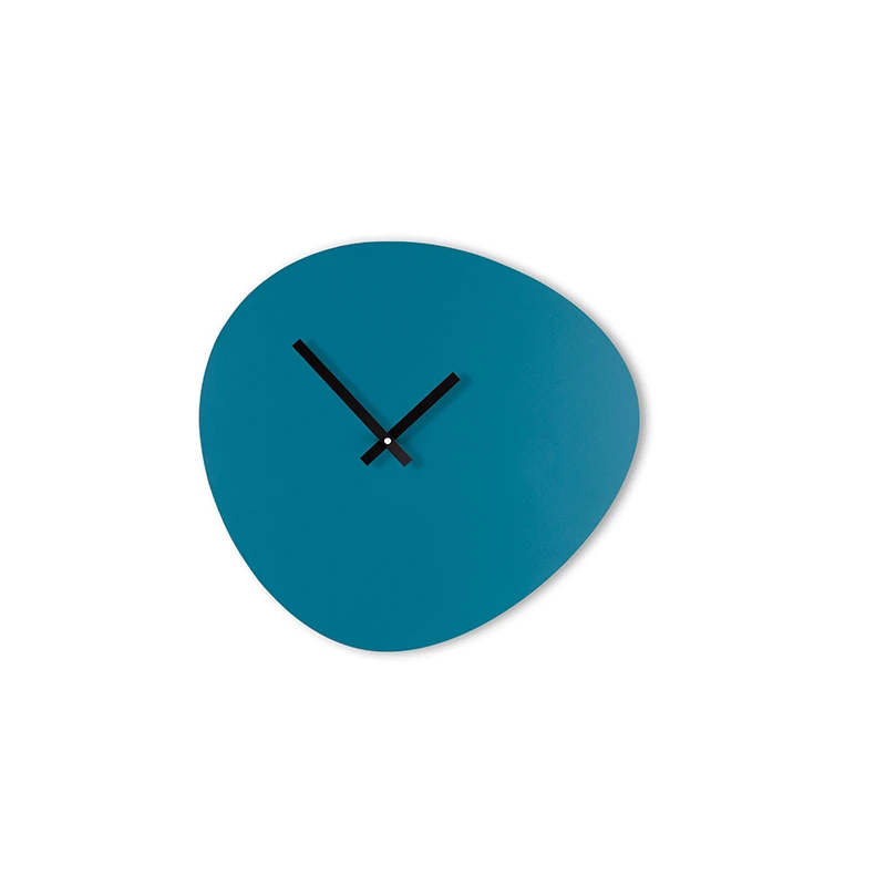 Wall clock pebble - Petrol blue/deep black