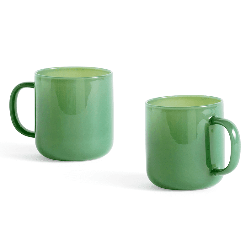 Borosilicate Mug Set of 2 - Jade green