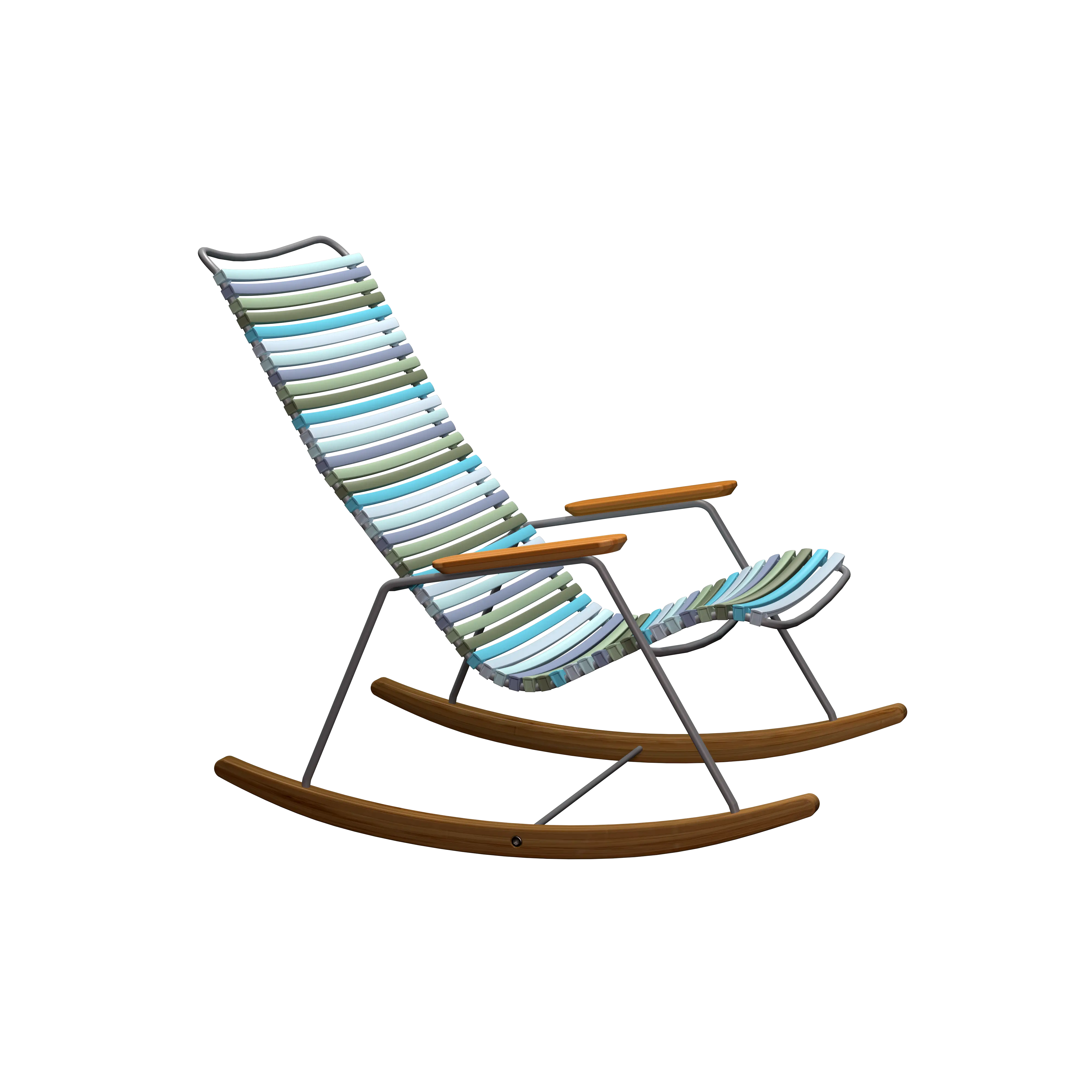 Click rocking chair - Multi color 2, bamboo armrests