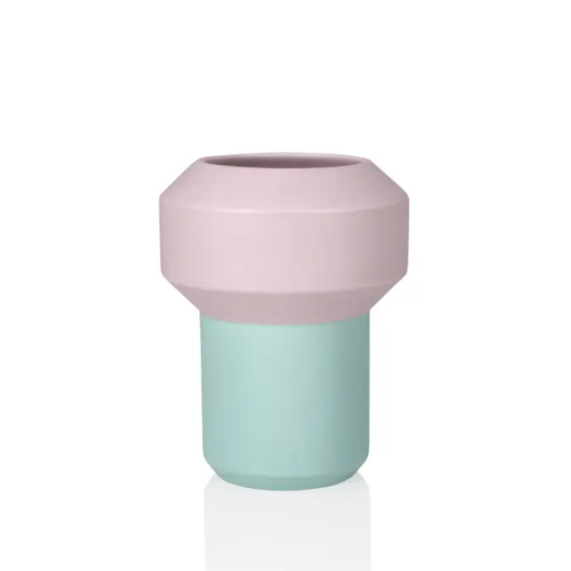 Fumario ceramic vase large - Pink, Mint Green