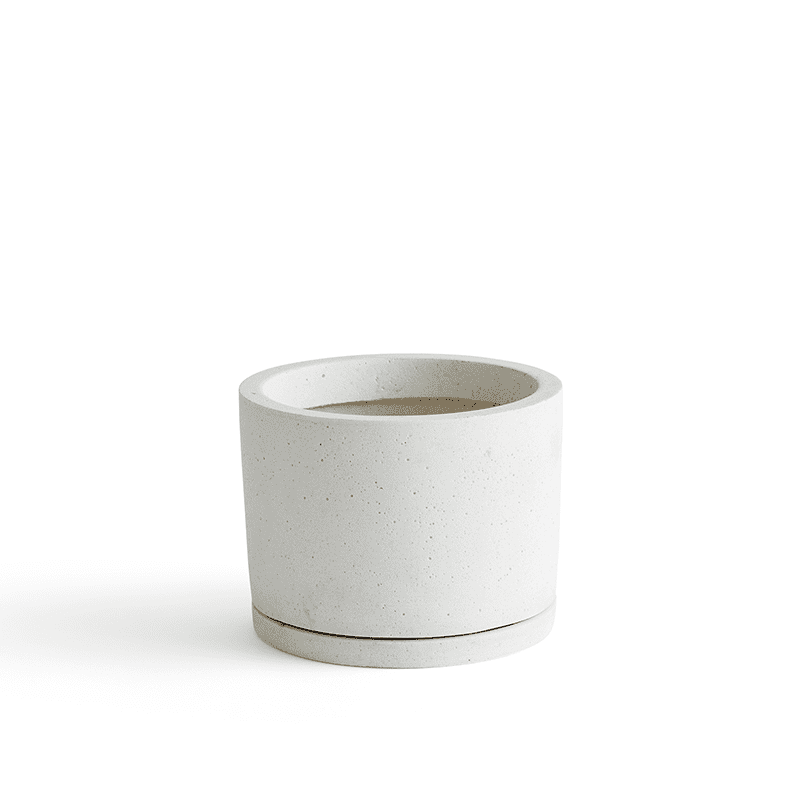 Plant Pot with Saucer L - White