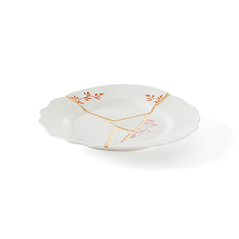 Kintsugin'1 dessert plate in porcelain