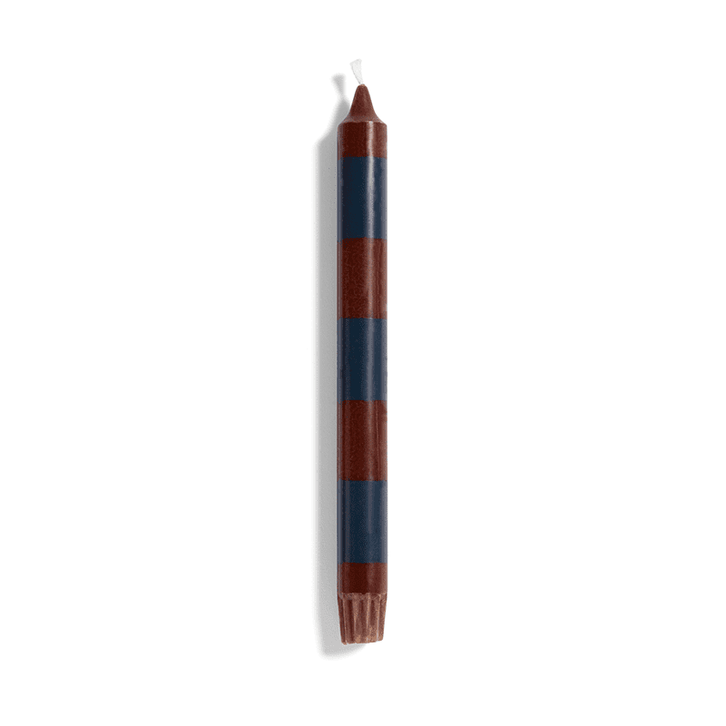 Stripe Candle - Bordeaux and dark blue