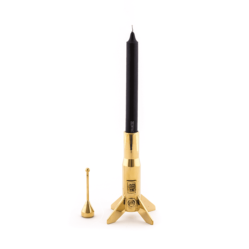 Brass candle holder cosmic diner-hard rocket#1 Brass candle holder cosmic diner-hard rocket#1