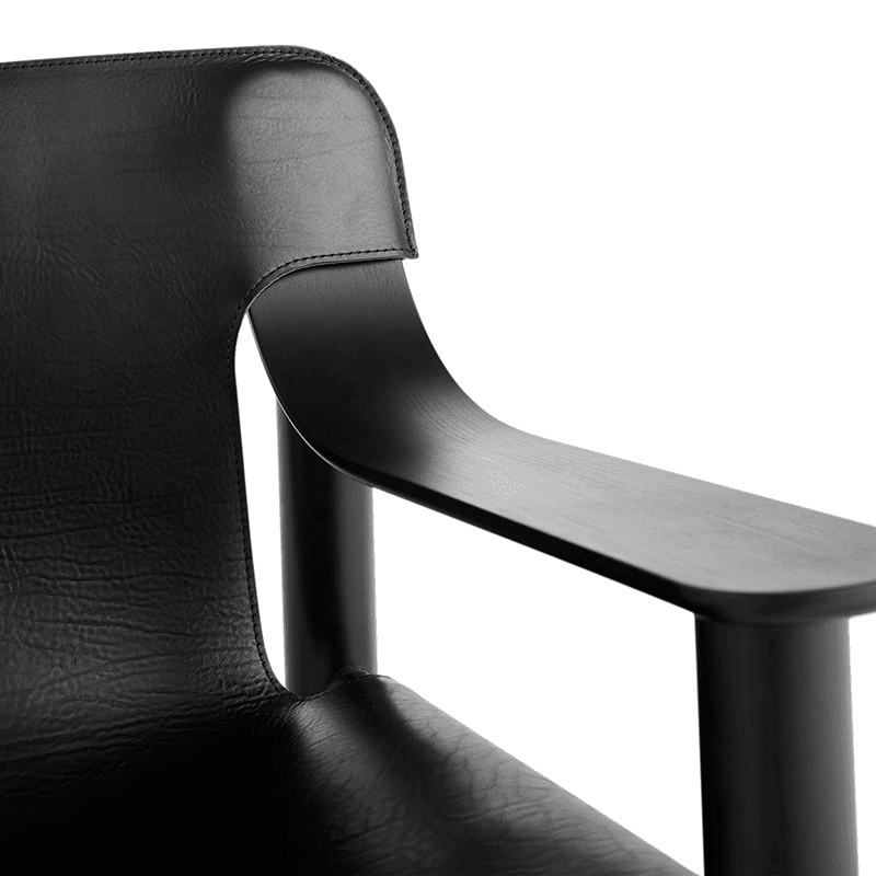 Bernard fauteuil - Leather: Black / Frame: Deep Black
