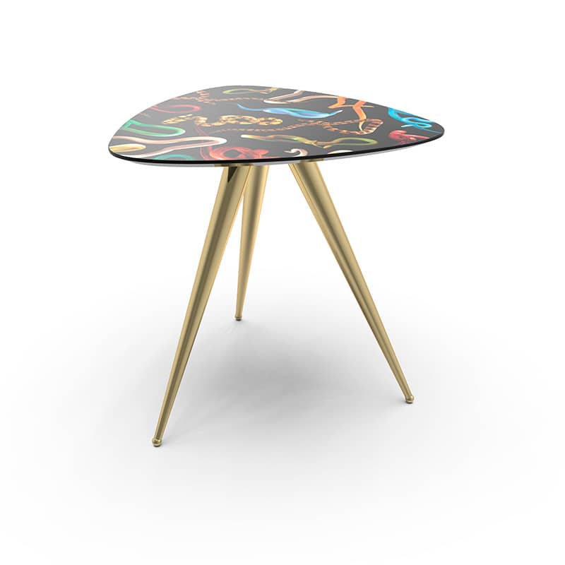 Toiletpaper wooden table with metal legs - Snakes