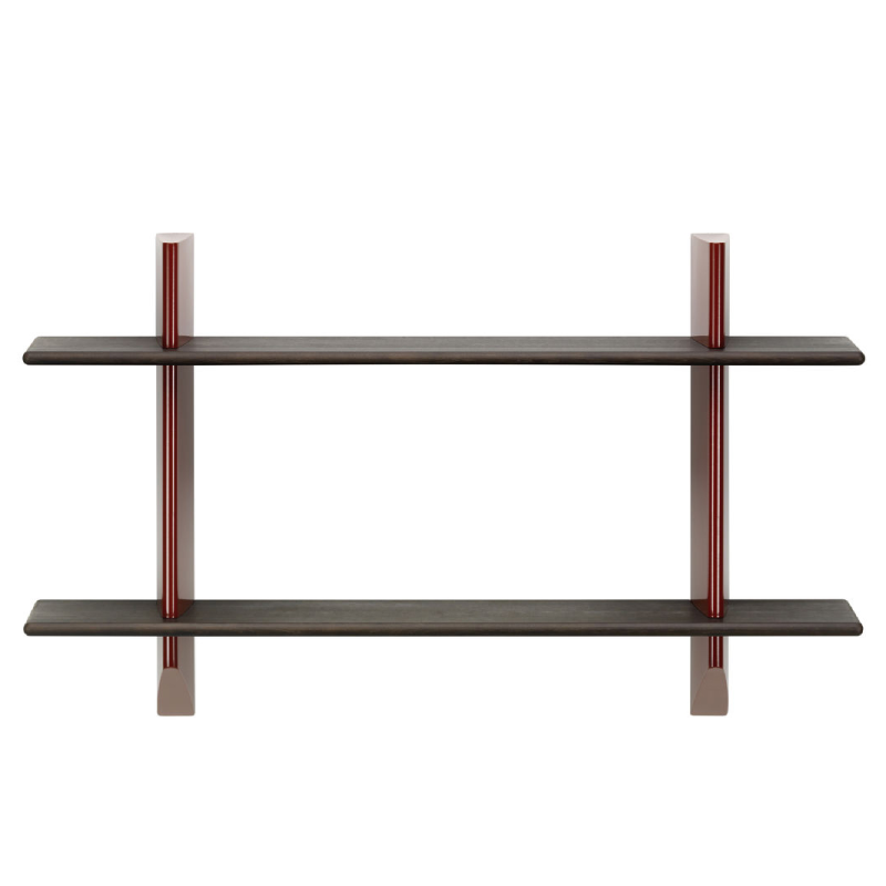 Rayonnage Mural - Japanese red, dark oak