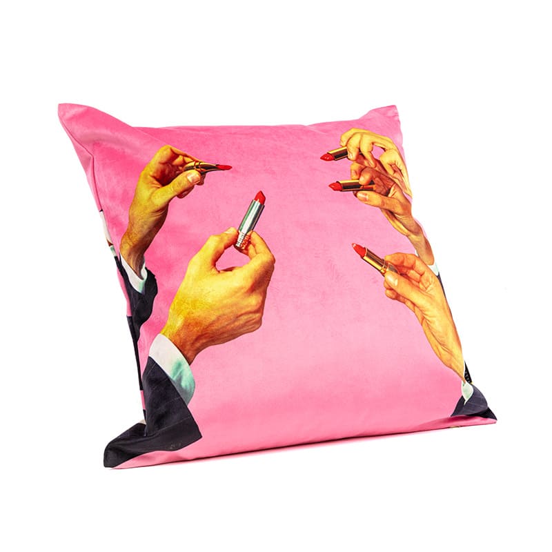 Toiletpaper cushion with plume padding - Lipstickspink