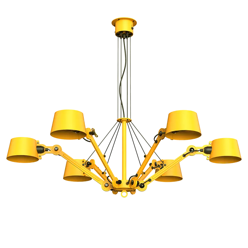 Bolt chandelier hanglamp 6 arm - Sunny yellow