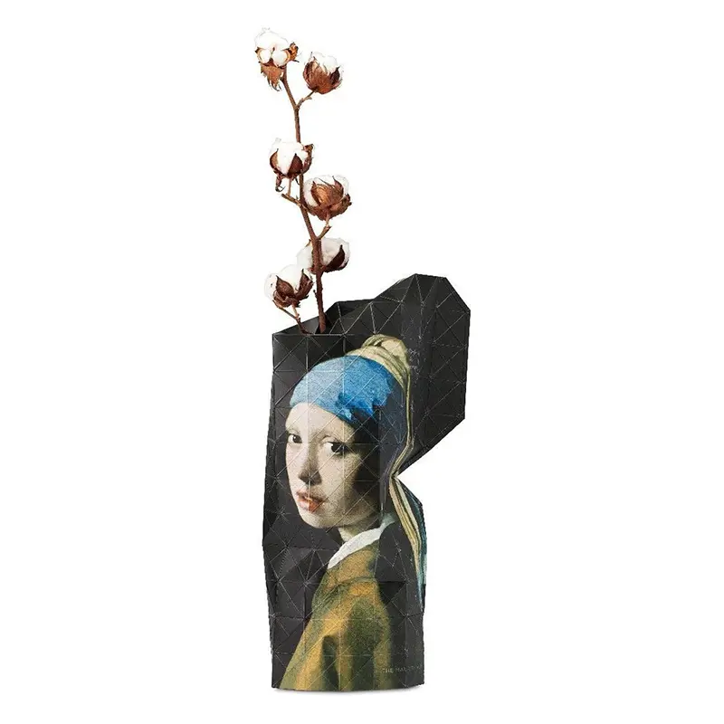 Paper Vase Cover Large - Girl Pearl Earring