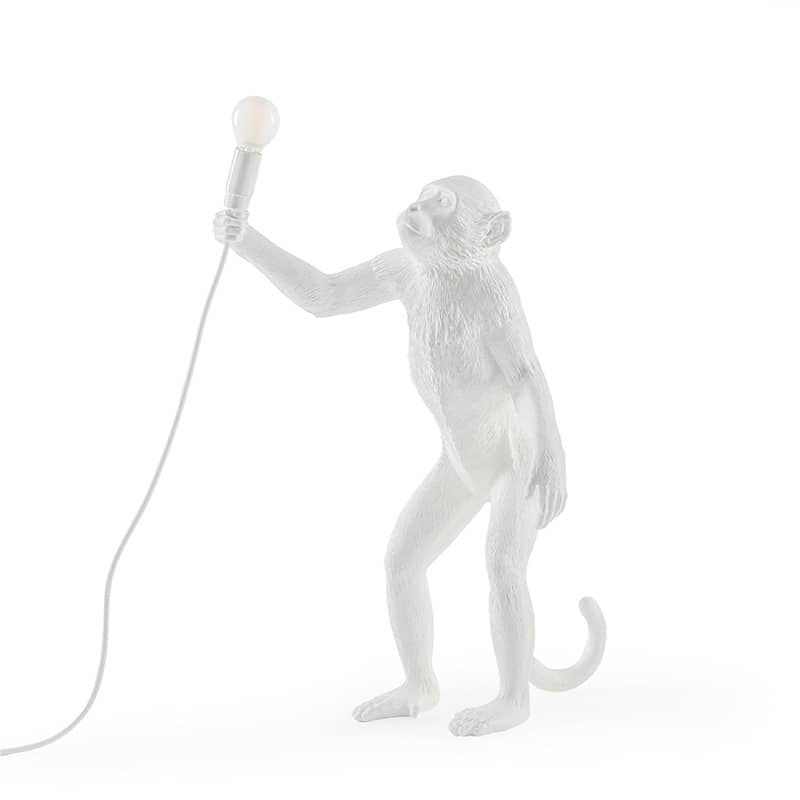 Monkey tafellamp standing - White