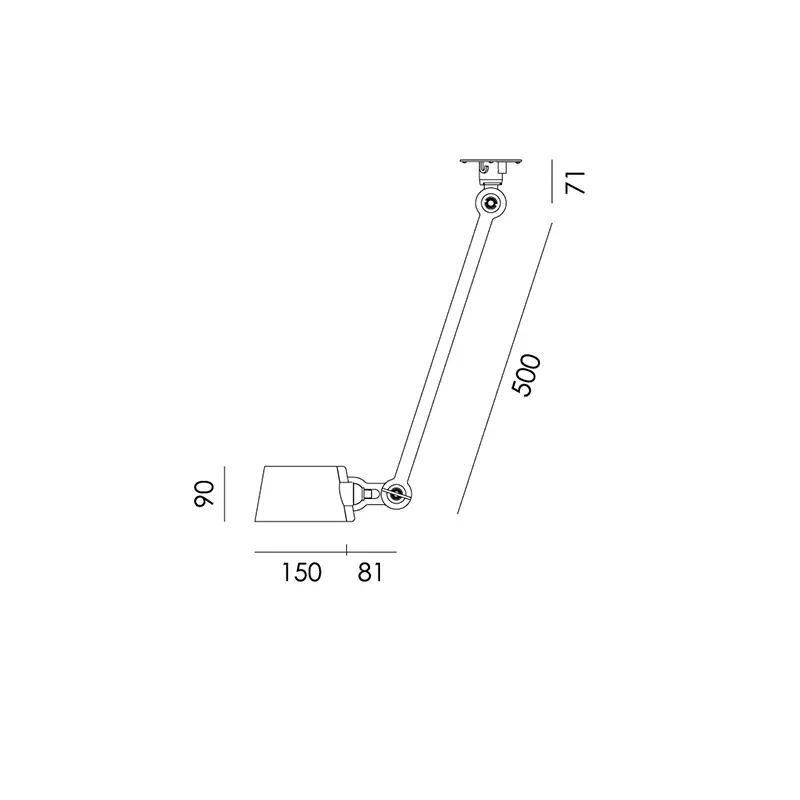 Bolt plafond 1arm sidefit - Lightning white