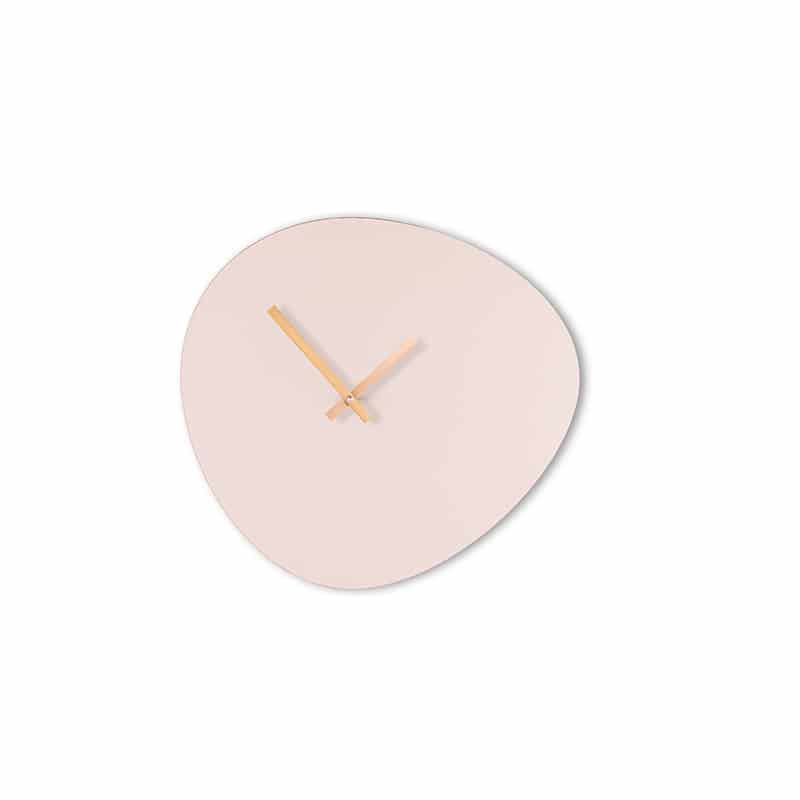 Wall clock pebble - Sandy grey/shiny gold