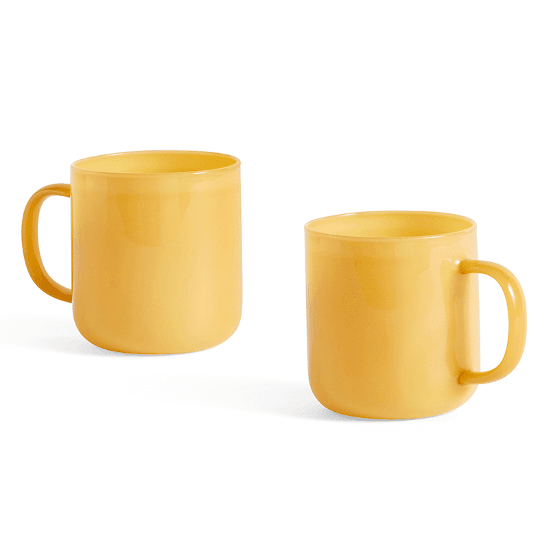 Borosilicate Mug Set of 2 - Jade yellow
