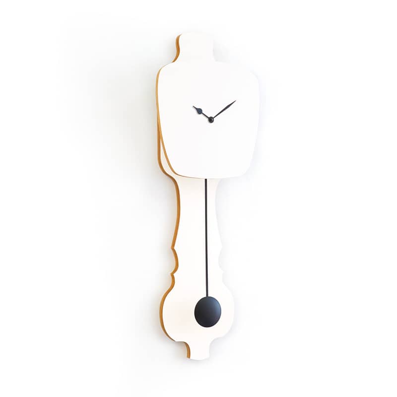 Wall clock pendulum large - Pure white/deep black