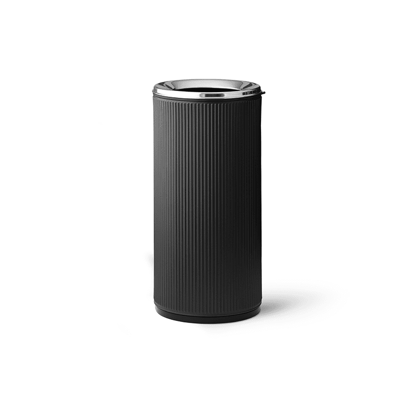 Vipp 18 Open top bin, black with polished lid