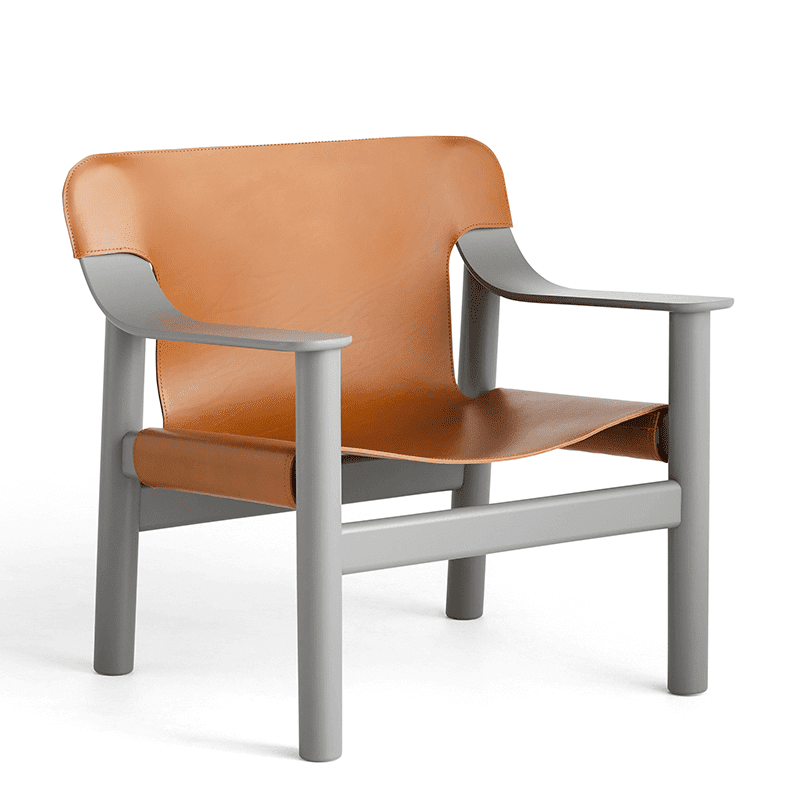 Bernard fauteuil - Leather: Brandy / Frame: Beige Grey