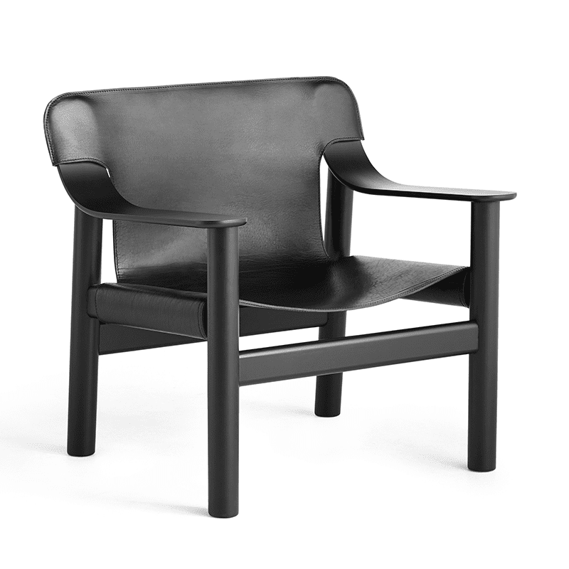 Bernard fauteuil - Leather: Black / Frame: Deep Black
